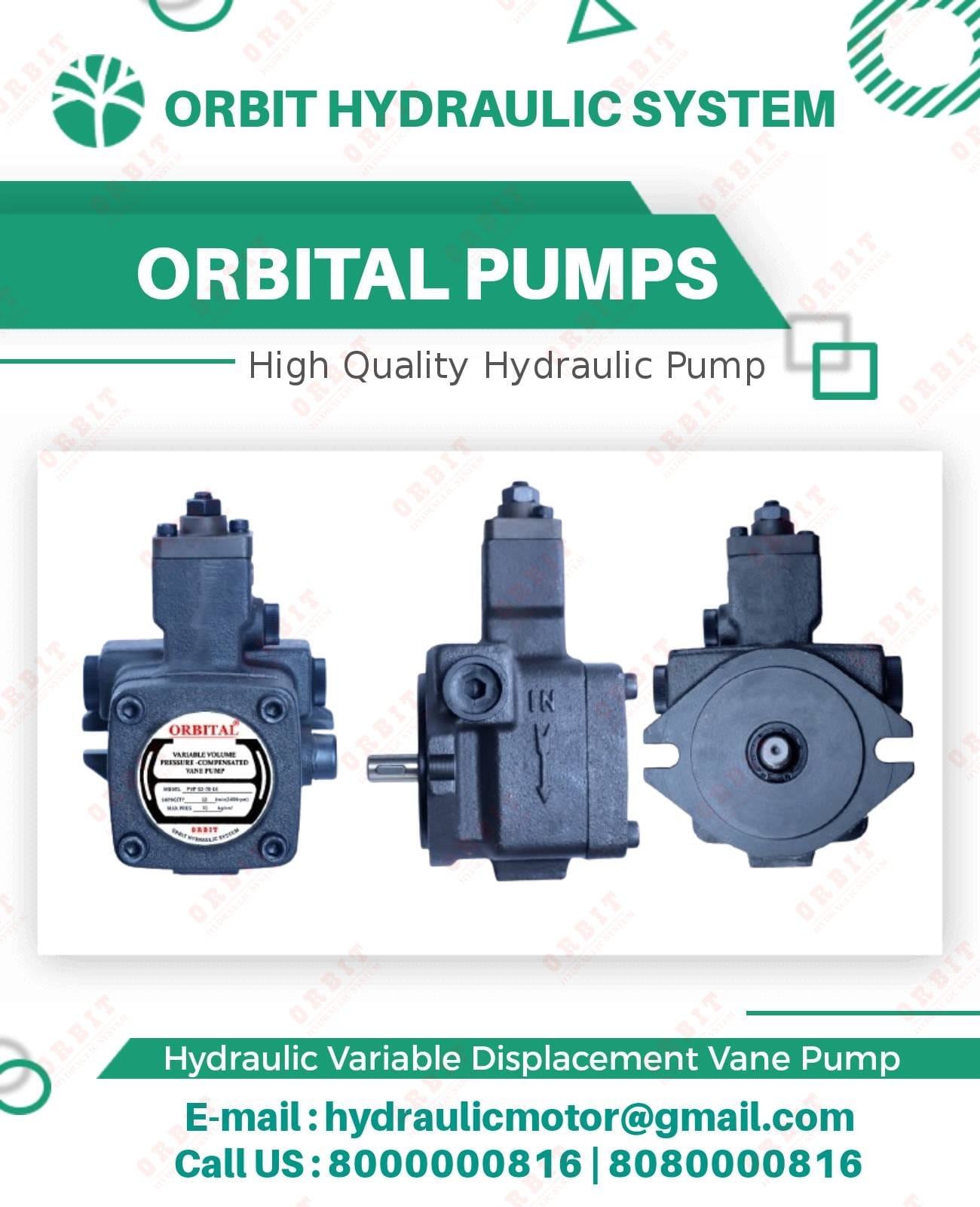 PVF PVDF VP5F Anson Make Hydraulic Pump Manufacturers in India PVF-15-20-10S Anson Hydraulic Variable Vane Pump